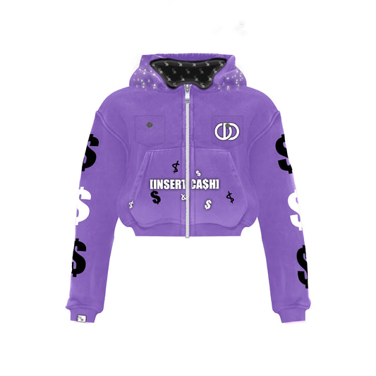 LAVENDER CROPPED HOODIE